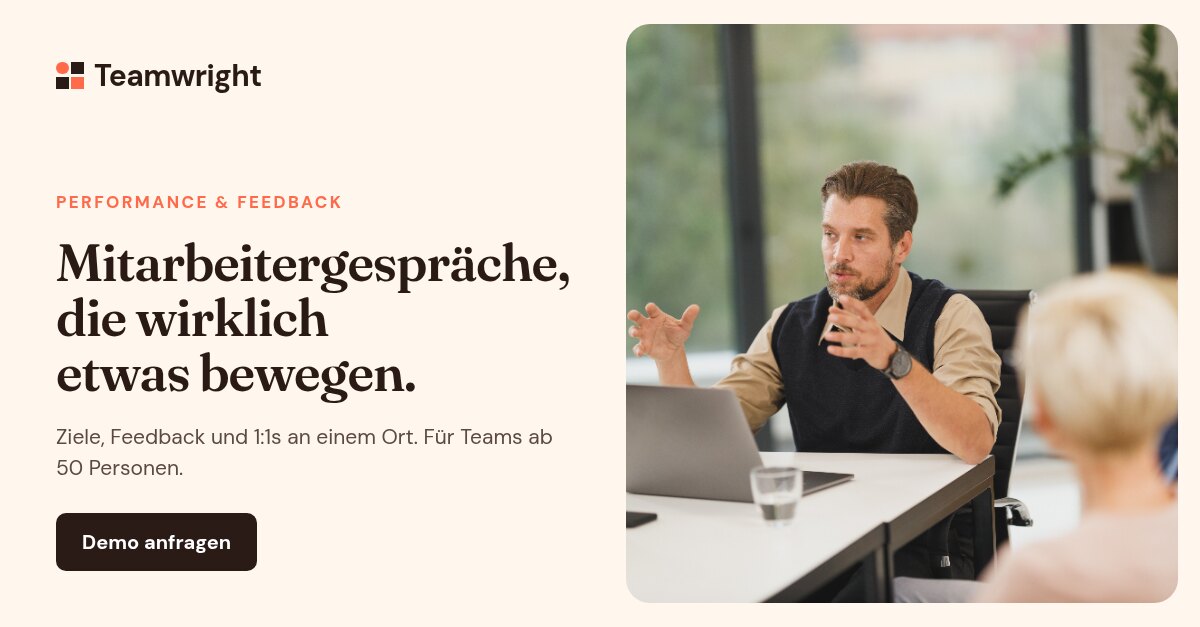 Teamwright LinkedIn ad, German
